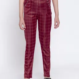 KLOTTHE Girls Checked Slim-Fit Jeggings-image-49