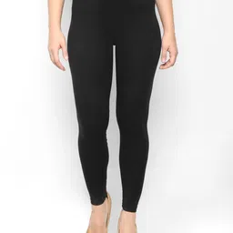 Ms.Lingies Women Black Solid Ankle Length Leggings-22