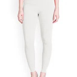 LYRA Women Off-White Solid Ankle Length Leggings-22