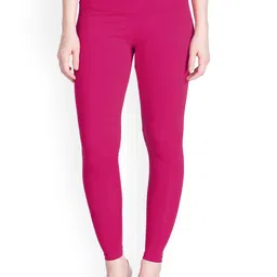 LYRA Women Candy Pink Solid Ankle Length Leggings-picture-31