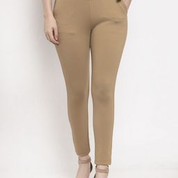 Clora Creation Women Beige Solid Treggings-image-28