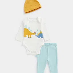 mothercare Infants Kids Graphic Printed Pure Cotton T-shirt with Leggings-image-43