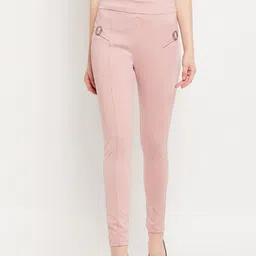 Clora Creation Women Pink Solid Treggings-image-54