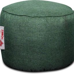 Large ORGANIX Collection, Organic Jute Fabric Round Ottoman Bean Bag FootstoolWith Bean Filling-16