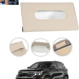 New Excellent Bright Color Beige Rectangle Shape Tissue Box For-242 Vehicle Tissue Dispenser-38