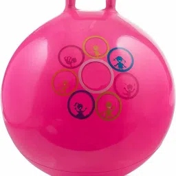 Rubber Hop Ball Kangaroo Bouncer (Size 65 cm) Multicolor , with Pump Inflatable Ball-picture-13
