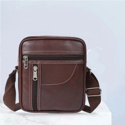 Brown Men Sling Bag Mini 9 inch Stylish Cross Body Sling bag for Office, Cash Collection, Travelling-image-72