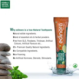 edinora Natural Toothpaste, Blend Of Essential oils & Herbal Powders, SLS & Paraben Free Toothpaste image 5