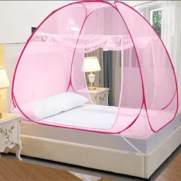 Polyester Kids Washable PINK mosquito net in cotton machhardani for double bed size cotton machardani d Mosquito Net-25