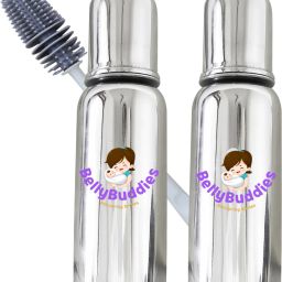 Sanjha bazaar Stainless steel baby feeding bottle & Bottle cleaning brush combo - 300 ml-image-83