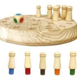 vediva Wooden memory Matchstick Chess Game For Kids Intelligence And Free Spinner 19 cm Chess Board image 2