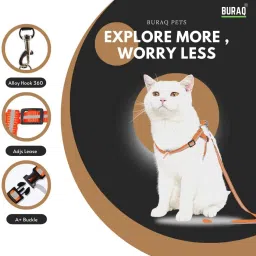 buraq Reflective Cat Harness with Leash Set for Walking , Escape Proof Cat Harness & Leash image 3