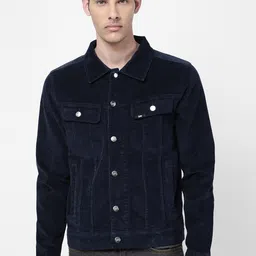 Lee Men Navy Blue Washed Denim Jacket-22