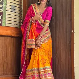 Printed Bandhani Art Silk Saree-6