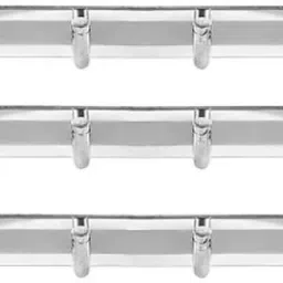 Door Hook Cloth Hanger Bathroom Wall Hooks wall Hanger keys Holder Steel Hooks Hook Rail Hooks khunti steely 6 pin (chrome finished) (Pack of 3) Hook Rail 6-image-37