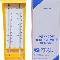 Zeal Wet and Dry Bulb Hygrometer / Psychrometer Mason's Type by ZEAL England P501 C+F PSYCHROMETER -20° to 50°C Wet & Dry Bulb Hygrometer Humidity Temperature Meter Tester Pinless Analog Moisture Measurer-0