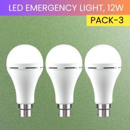12W Rechargeable Inverter LED Bulb with Upto 4H.Power Cut Lighting Pack of_3B401 4 hrs Bulb Emergency Light-image-87