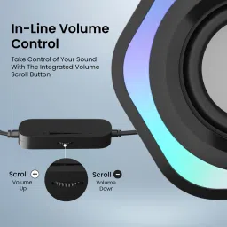 Portronics Intune 4 USB Powered With LED Light & Volume Control,2.0 Channel 6 W Laptop/Desktop Speaker image 5