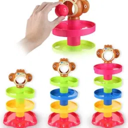 Drop & Go Ball Ramp Toy Set Includes 3 Spinning Acrylic Activity Ball-image-68