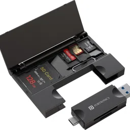 Portronics Mport 30 Plus, microSD & SD Card Reader, USB & Type-C Plugs with Storage Case, Card Reader-21
