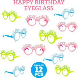 Happy Birthday Eye Glasses,Colorful Birthday Eyeglasses for Kid Birthday(12 PCS)-image-12