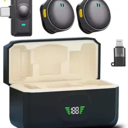Q8 Dual Wireless Mic With Noise Cancellation for Reels/Vlogging/Video Recording Wireless Microphone With Charging Case-image-56