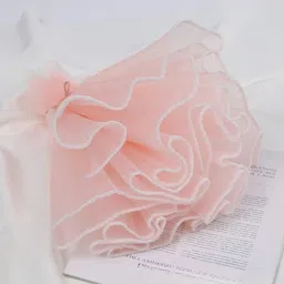 satyam kraft 2 Pcs Floral Mesh Roll with Pearl Edge for Gifting,Flower Bouquet,Hamper Packing PLAIN Net Gift Wrapper image 2