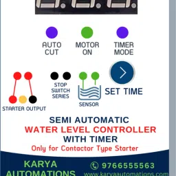 karya automations WATER LEVEL CONTROLLER WITH TIMER FACILITY FOR SUBMERSIBLE PUMP Wired Sensor Security System-16