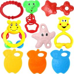 Pack of 8 Baby Rattles & Teethers | Non-Toxic, BPA-Free Newborn Toy Set Rattle-image-79