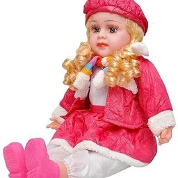 vidhyapati enterprises Soft Push Stuffed Musical Rhyming Baby Doll 50 cm (colour & Dressas per stock)-picture-7