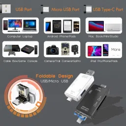 Fitgear FG-49 6 in 1 OTG Card Reader and Hub with Type-C, USB & Micro USB Ports Memory Card Reader image 5