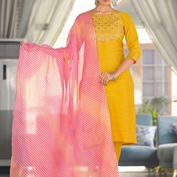 Varanga Women Yoke Design Regular Sequinned Kurta with Trousers & With Dupatta image 5