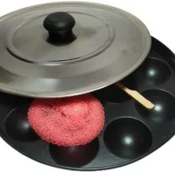 aapee ka Sacha panniyaram kadai Appam Pan|Appam Maker| Roasting Pan 23 cm diameter with Lid 0.5 L capacity-image-31