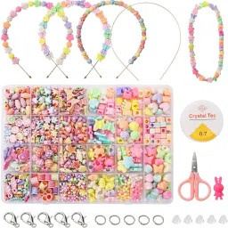 Beads for Kids Children's Jewelry DIY Bracelets Necklace Making Kit Craft Kits-17