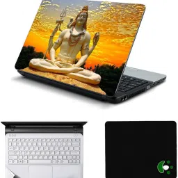 Mitram 3in1 Laptop Accessories Combo 15.6 Inch Shivaya laptop Skins Stickers, Mouse Pad and Palmrest Skin for HP-DELL-Lenovo-Asus-Acer Laptops || Notebooks Combo Set-image-45