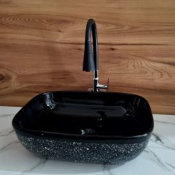 Over Counter Top Wash Basin For Living Room | Washbasin Countertop Tabletop Ceramic Bathroom Kitchen Sink (45 x 33 x 13 cm) SKT1022 Table Top Basin-image-46