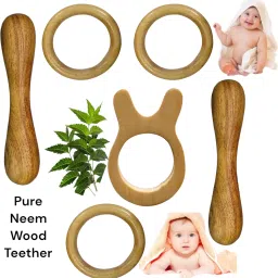 Natural Neem Wood Teether for your baby's soothing Antibacterial Teether-10