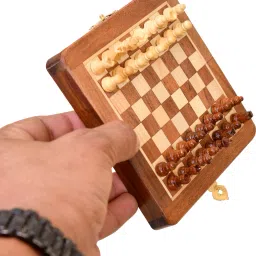 Wooden Foldable Chess Board - Rosewood Chessboard - Indoor Mind Game (5 Inch) 3 cm Chess Board-18