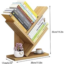 uniaart Engineered Wood Open Book Shelf image 4