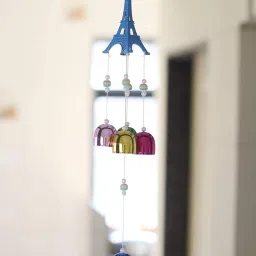 Effil Tower 5 Bell Feng Shui Positive Energy Metal Wind Chime for Home Decoration & Office Decoration Brass Windchime-image-63