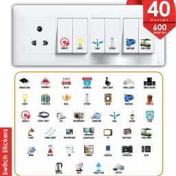 1.5 inch Self-Adhesive Switch Stickers- 40 Designs for Electric Board Appliances Self Adhesive Sticker-image-84