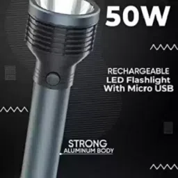 zeno volt High Range Torch Rechargeable Search Light LED Flashlight Aluminum Body Torch Torch image 4