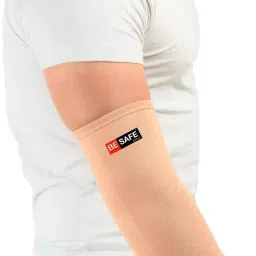 be safe forever Compression Socks & Elbow Support Guard, Elbow Sleeves Band, Pair, Beige, Small Elbow Support image 2