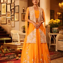 NEHHA NHATA Embroidered Thread Work Made to Measure Lehenga With Blouse With Jacket-picture-11