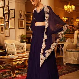 NEHHA NHATA Embroidered Thread Work Made To Measure Lehenga With Blouse & Jacket-picture-31