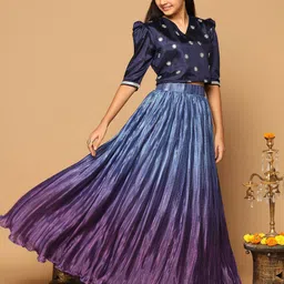 FASHION DREAM Girls Embroidered V-Neck Ready to Wear Lehenga with Blouse-picture-54
