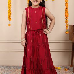 Biglilpeople Girls Cotton Ready to Wear Lehenga with Blouse-image-50