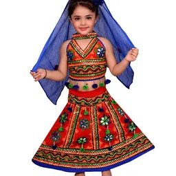 ahhaaaa Girls Embroidered Ready to Wear Lehenga & Blouse With Dupatta-image-53