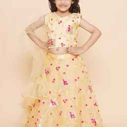 BAESD Girls Embroidered Thread Work Ready to Wear Lehenga & Blouse With Dupatta-picture-44