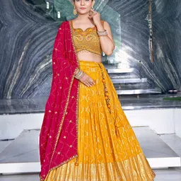 Chandbaali Embroidered Thread Work Ready to Wear Lehenga & Blouse With Dupatta-picture-20